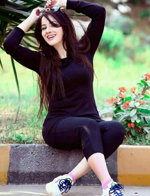 Beautiful girl in black outfits